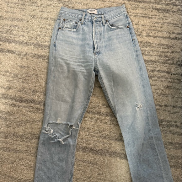 Agolde Riley Ripped Cropped Jeans - Picture 2 of 8